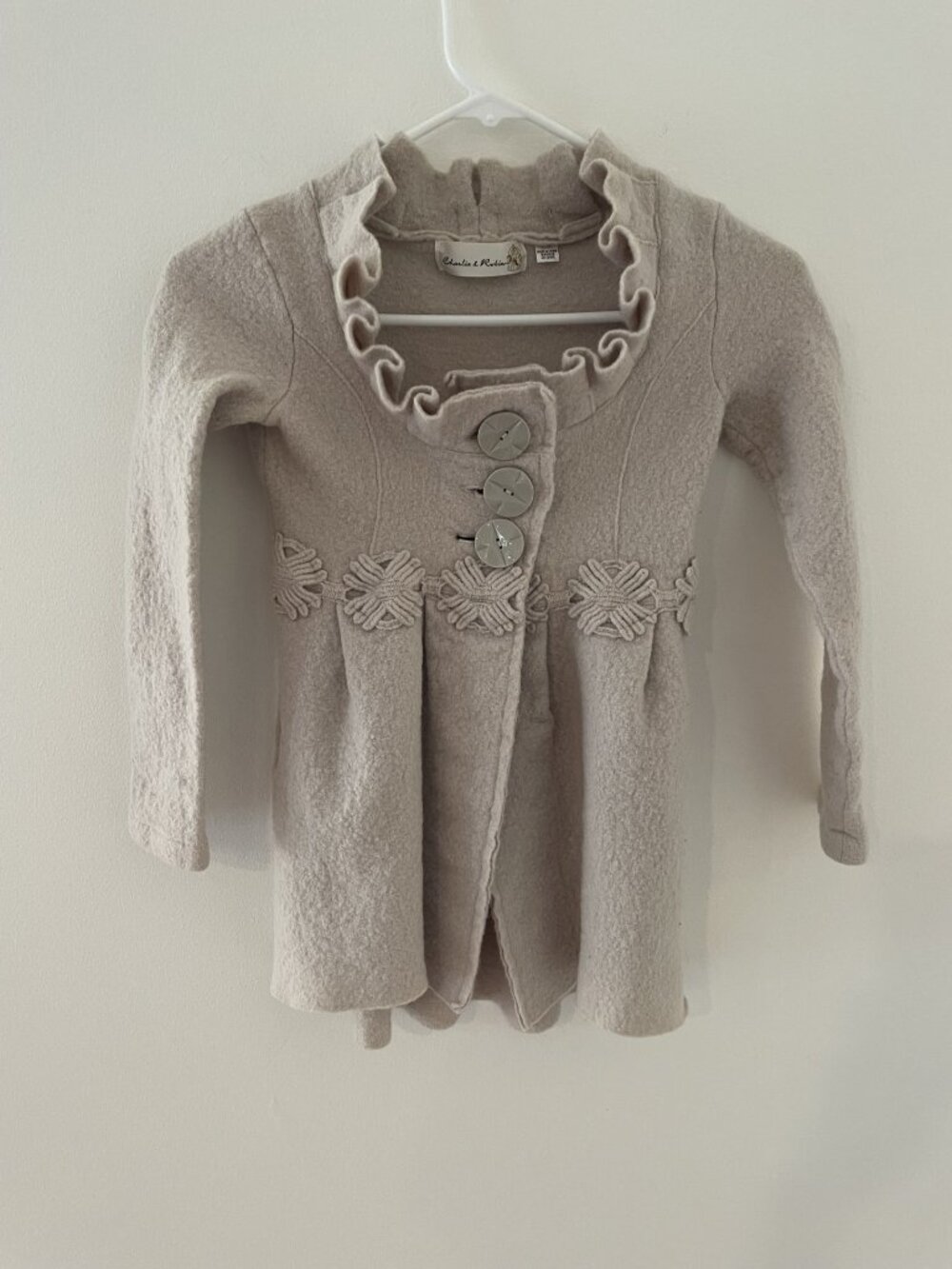 Anthropologie Charlie and Robin Alice in Autumn sweater, ruffles, Girls XS,